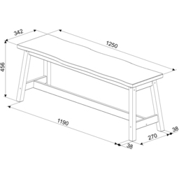 Core Products Corona 2 Seater Black Dining Bench - thumbnail 4