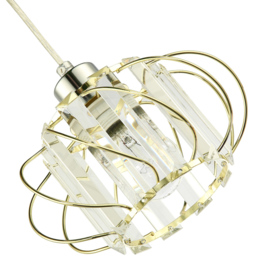 Happy Homewares Gold Frame Pendant Shade with Clear Acrylic Rectangular Prims - thumbnail 4