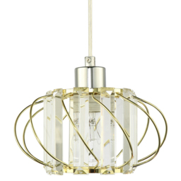 Happy Homewares Gold Frame Pendant Shade with Clear Acrylic Rectangular Prims