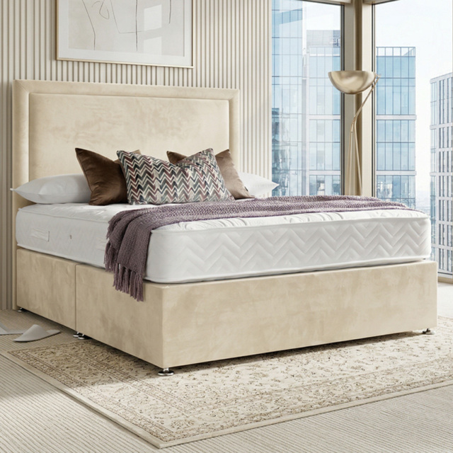 DS Living Velmont Cream Double Plush Divan Bed - image 1