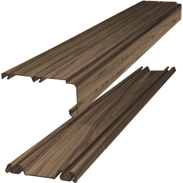 Spacepro 106 inch Walnut Sliding Wardrobe Track Set 2692mm - image 1