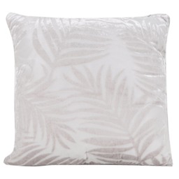 Divante Yasmin Jacquard Leaf Pattern Ivory Cushion 45 x 45cm