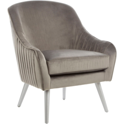 Premier Housewares Louxor Grey Velvet Chair - thumbnail 2