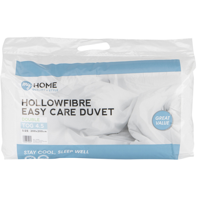 My Home Double White Hollowfibre Easy Care Duvet 4.5 Tog - image 1