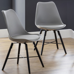 Julian Bowen Kari Set of 2 Grey and Black Dining Chair
