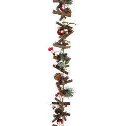 LED Snowflake and Berry Garland - Natural - thumbnail 1