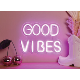 Good Vibes Pink Neon Sign Light - thumbnail 4