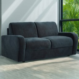 Jay-Be Deco 2 Seater Cosy Chenille Cobalt Sofa Bed with e-Sprung Mattress - thumbnail 1