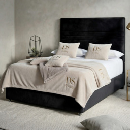 DS Living Harrington Black King Size Plush Divan Bed - thumbnail 1