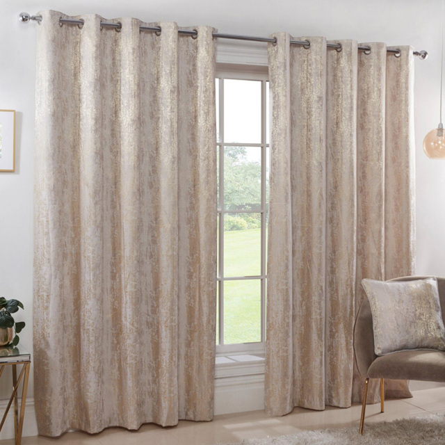 Divante Agadir Jacquard Champagne Eyelet Curtain 229 x 229cm - image 1