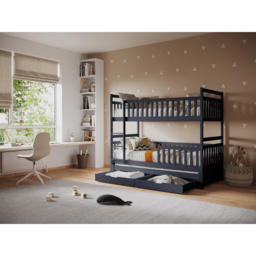 Flair Elvis Grey Wooden 2 Drawer Bunk Bed with Trundle - thumbnail 2