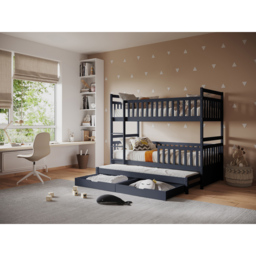 Flair Elvis Grey Wooden 2 Drawer Bunk Bed with Trundle - thumbnail 4