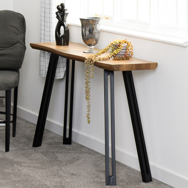 Seconique Quebec Oak Effect Wave Edge Medium Console Table - image 1