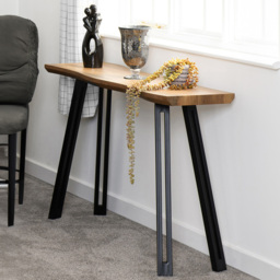 Seconique Quebec Oak Effect Wave Edge Medium Console Table
