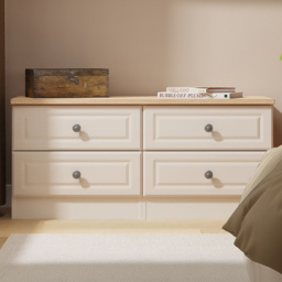 Crowndale Norfolk Kashmir Ash and Bardolino Oak 4 Drawer Bed Box Ready Assembled - thumbnail 1