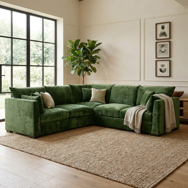Osprey Corner Sofa Olive - image 1