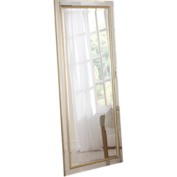 Yearn Timeless Gold Brass Full Length Bevelled Wall Mirror 167 x 75cm