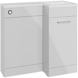 Bathstore Panama Single Door Grey Gloss Right Hand Basin and WC Unit 900mm