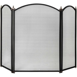 Fire Vida Selby 3 Panel Fire Guard Black - thumbnail 1