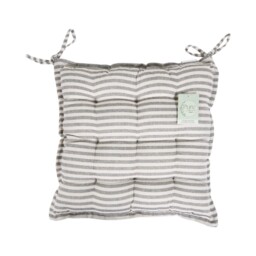 Soft Stripe Seat Pad Grey and White - thumbnail 1