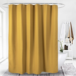 Homebase Waffle Ochre Shower Curtain - thumbnail 2