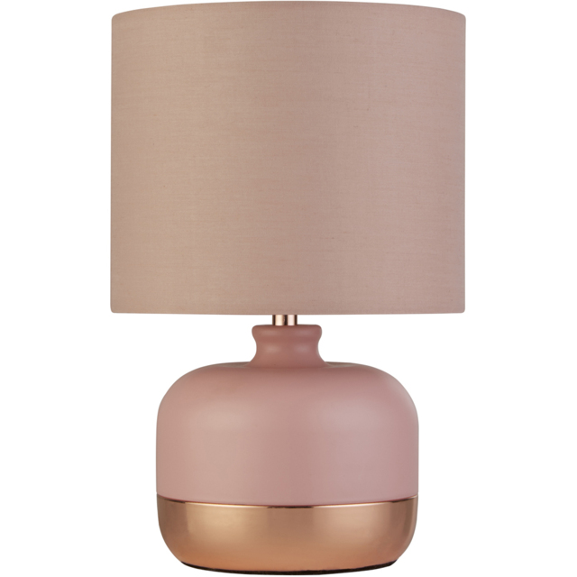 Lighting Collection Pink and Copper Table Lamp - image 1