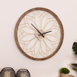 Charles Bentley Ullswater 60cm Wood Effect Round Skeleton Indoor and Outdoor Wall Clock - thumbnail 2