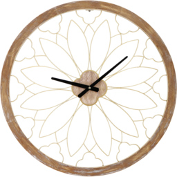 Charles Bentley Ullswater 60cm Wood Effect Round Skeleton Indoor and Outdoor Wall Clock - thumbnail 1