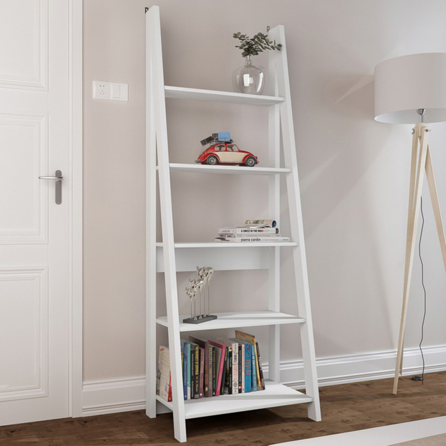Tiva 5 Shelf White Ladder Bookcase - image 1