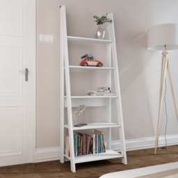 Tiva 5 Shelf White Ladder Bookcase - thumbnail 4