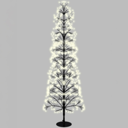 Xmas Haus 3000 Warm White Micro LED Black Firework Tree 6ft - thumbnail 3