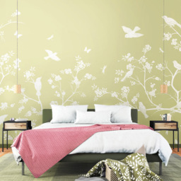 Origin Murals Blossom Trail Green Wall Mural