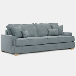 Alba City 4 Seater Fine Blue Fabric Sofa - thumbnail 2