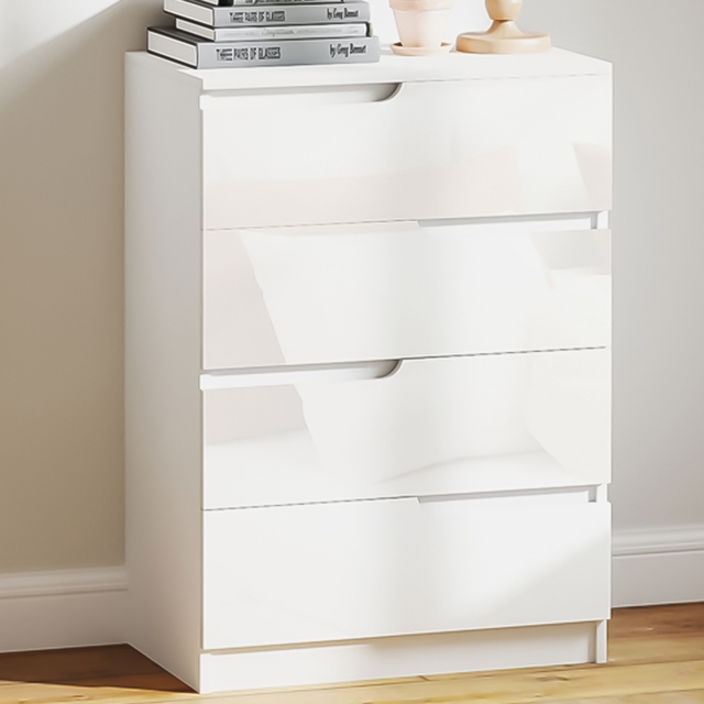Portland 4 Drawer White Chest of Drawers - image 1
