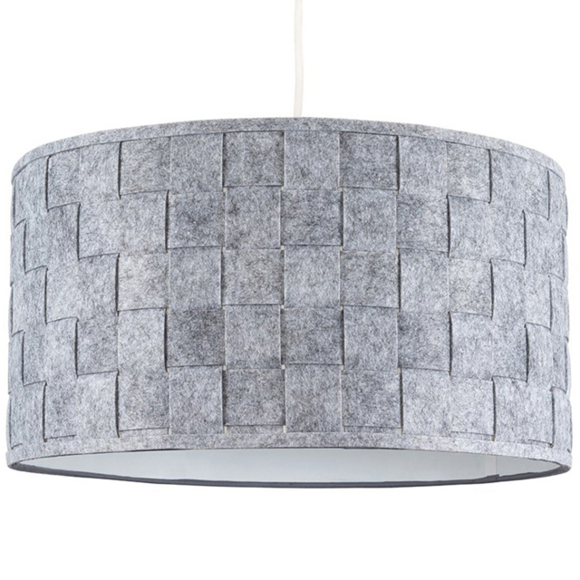ValueLights Monza Grey Felt Weave Drum Lamp Shade XL - image 1