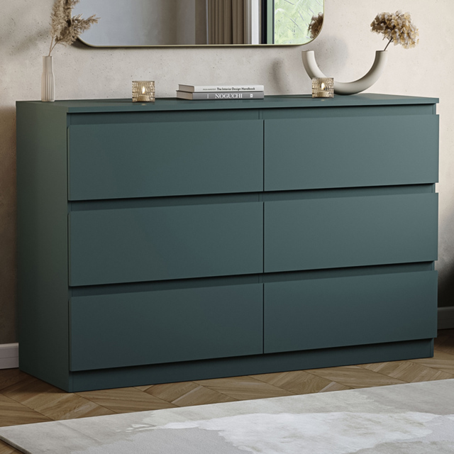 Vida Designs Denver Jasper Green 6 Drawer Chest of Drawers - image 1