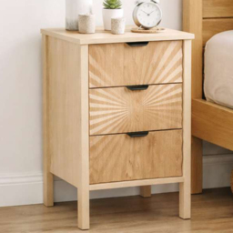 Birlea Solstice Natural 3 Drawer Bedside Table - thumbnail 1