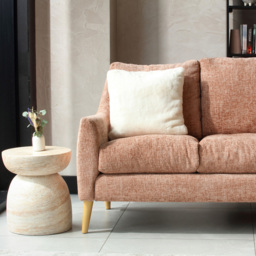 Desser Pisa Round Minimalist Travertine Side Table - thumbnail 3