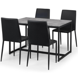 Julian Bowen Staten Jazz 4 Seater Dining Set Black - thumbnail 2