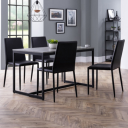 Julian Bowen Staten Jazz 4 Seater Dining Set Black - thumbnail 1