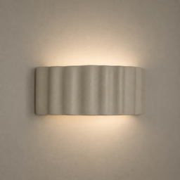 ValueLights Pablo Moss Green Ribbed Ceramic Flush Wall Light with Bulb - thumbnail 2