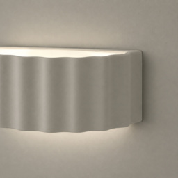 ValueLights Pablo Moss Green Ribbed Ceramic Flush Wall Light with Bulb - thumbnail 4