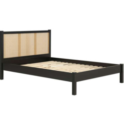 Croxley Double Black and Oak Rattan Bed - thumbnail 2