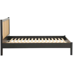 Croxley Double Black and Oak Rattan Bed - thumbnail 3