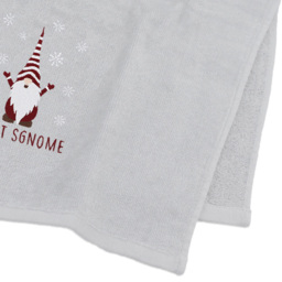 Noel Square White Xmas Gonks Cotton Velour Hand Towel 2 Pack - thumbnail 4