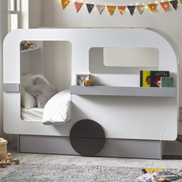 Julian Bowen Tourer Single Vapor Grey and White Caravan Bed