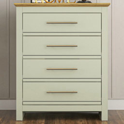 Bexley 4 Drawer Sage Green Chest of Drawers