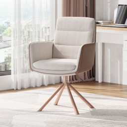 Living and Home Beige Office Accent Chair - thumbnail 3
