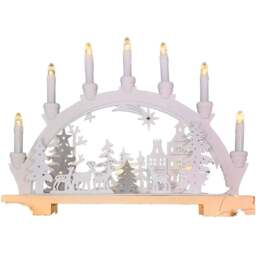 Samuel Alexander Wooden Reindeer Scene Candle Bridge LED Christmas Decoration 45cm - thumbnail 2