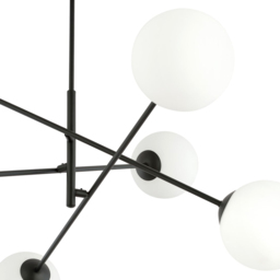 Emibig Linear White Shade Black 6 Light E14 LED Pendant Lamp - thumbnail 4